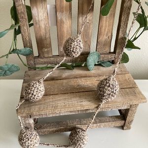 COPY - COPY - COPY - CROTCHET LINEN BALL NECKLACE EARTH TONES MINIMALIST PERFEC…